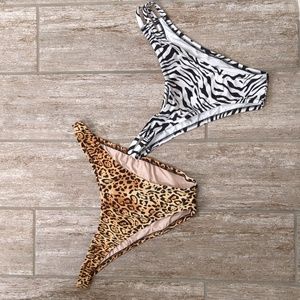 VS Leopard & Zebra Print Bikini Bottoms